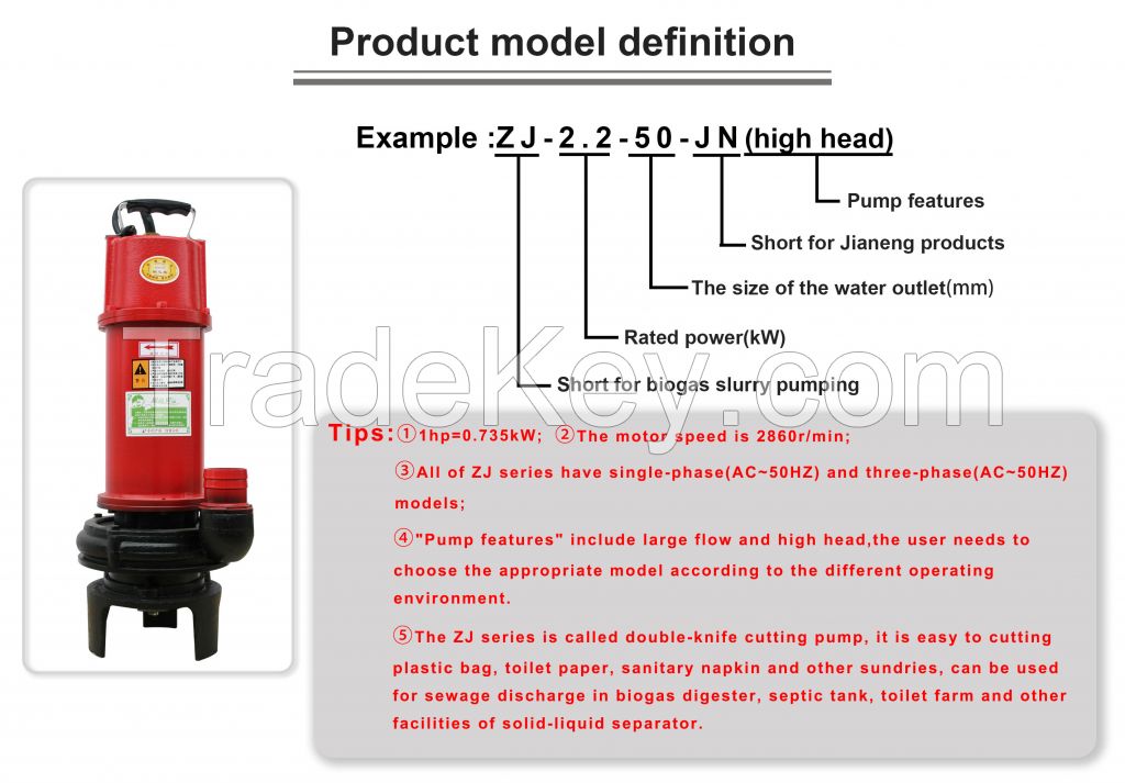 2.2kW 3hp double-knife cutting pump