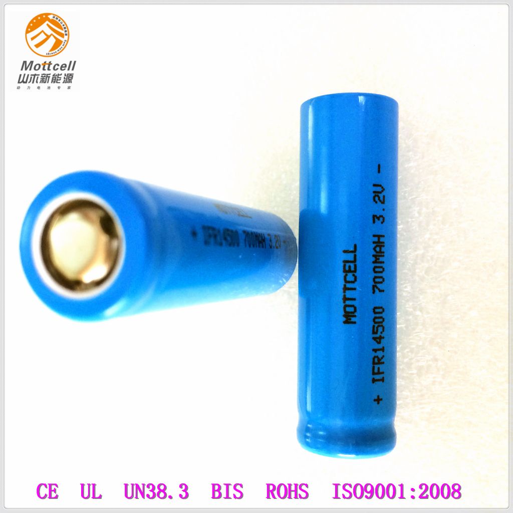 Wholesale 14500 3.2V LiFePo4 rechargeable AA battery cell