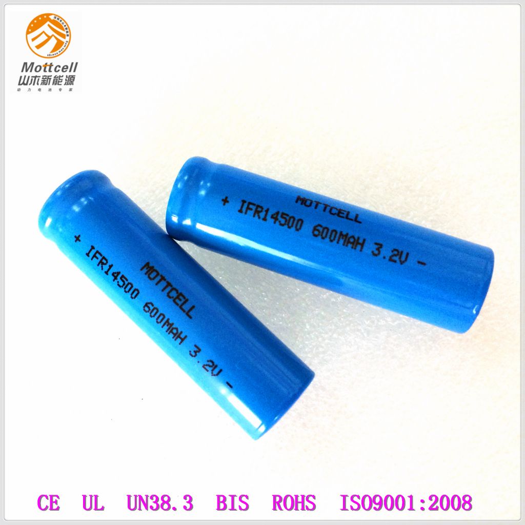 Wholesale 14500 3.2V LiFePo4 rechargeable AA battery cell