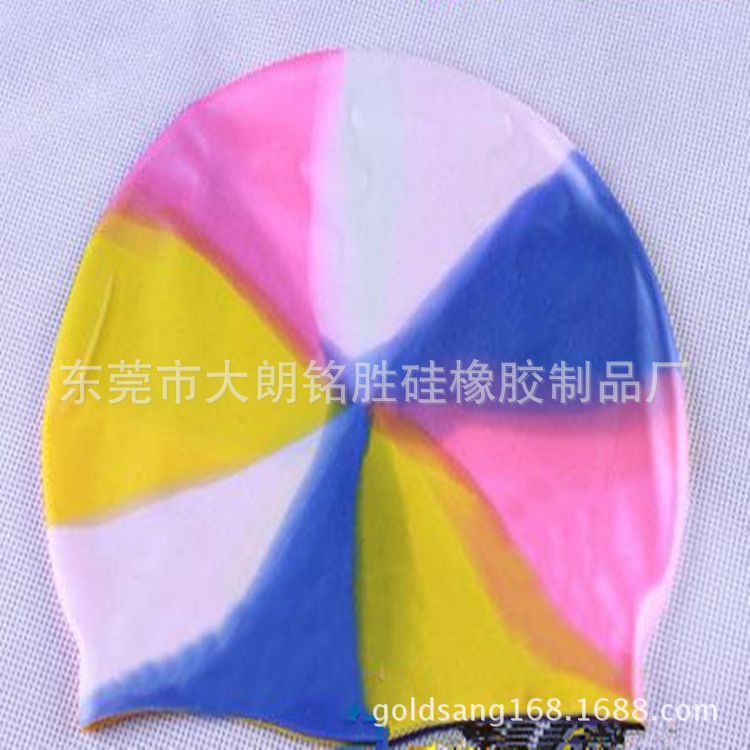 High quality nude custom printed silicone swimming cap with ear cover 