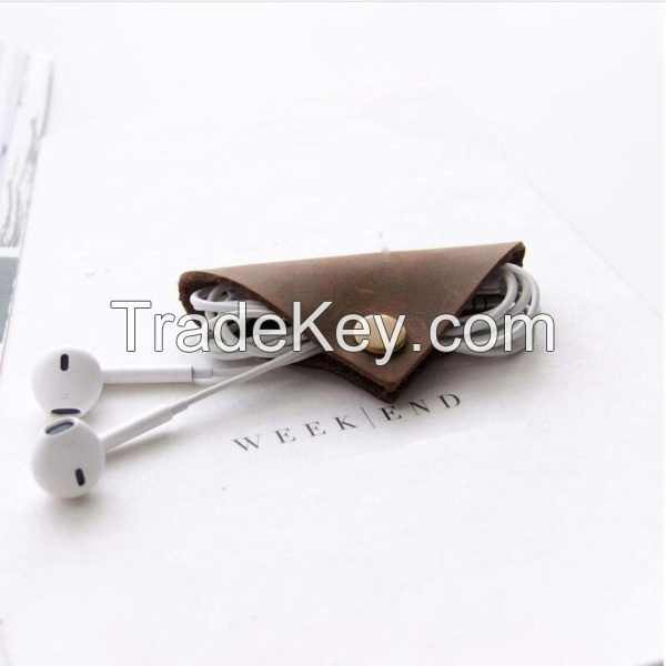 Genuine Leather Earphone Cable winder