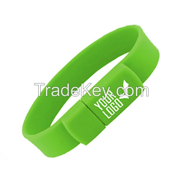 High popular corperation give-away slim promotional USB wristbands