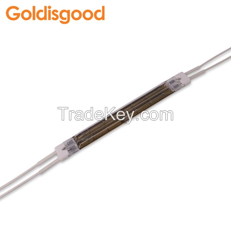 Infrared halogen heating lamp/Gold plated double tube for Offset drying