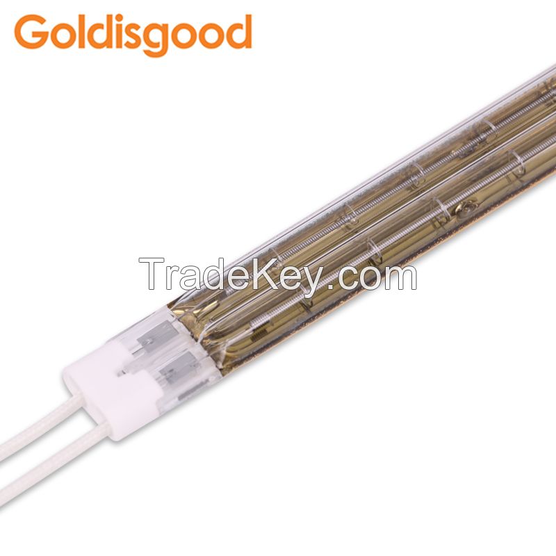 Infrared halogen heating lamp/Gold plated double tube for Offset drying