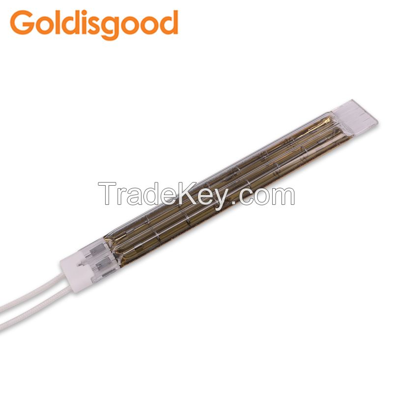 Infrared halogen heating lamp/Gold plated double tube for Offset drying