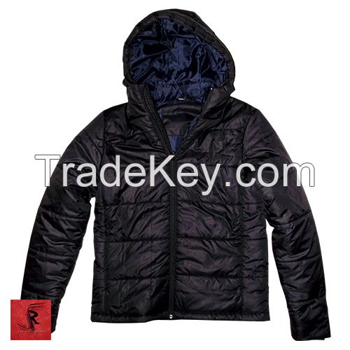 Mens Down Filled Paneled Hoodie Jacket