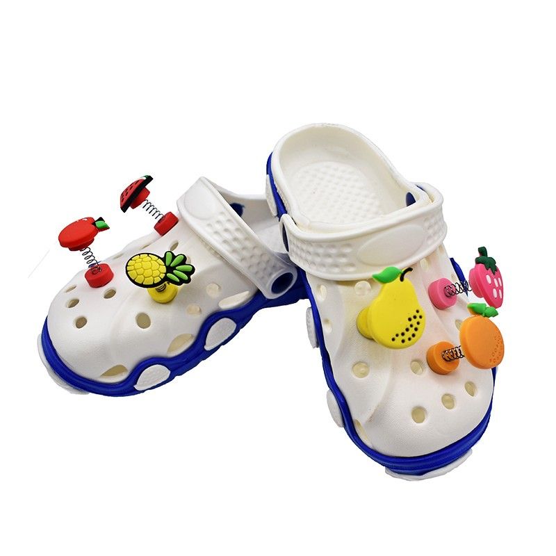 Custom New trend Spring Rainbow Soft PVC Shoe Charm for Kid Croc Shoe decoration