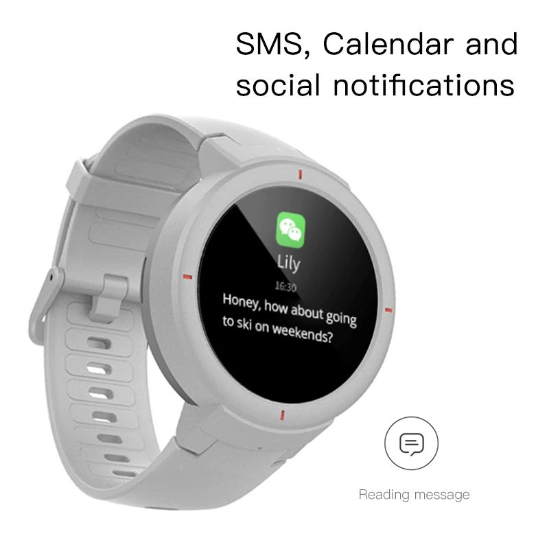 Amazfit Verge Smartwatch by Huami with GPS+ GLONASS All-Day Heart Rate and Activity Tracking, Sleep Monitoring, 5-Day Battery Life, Bluetooth, IPX68 Waterproof