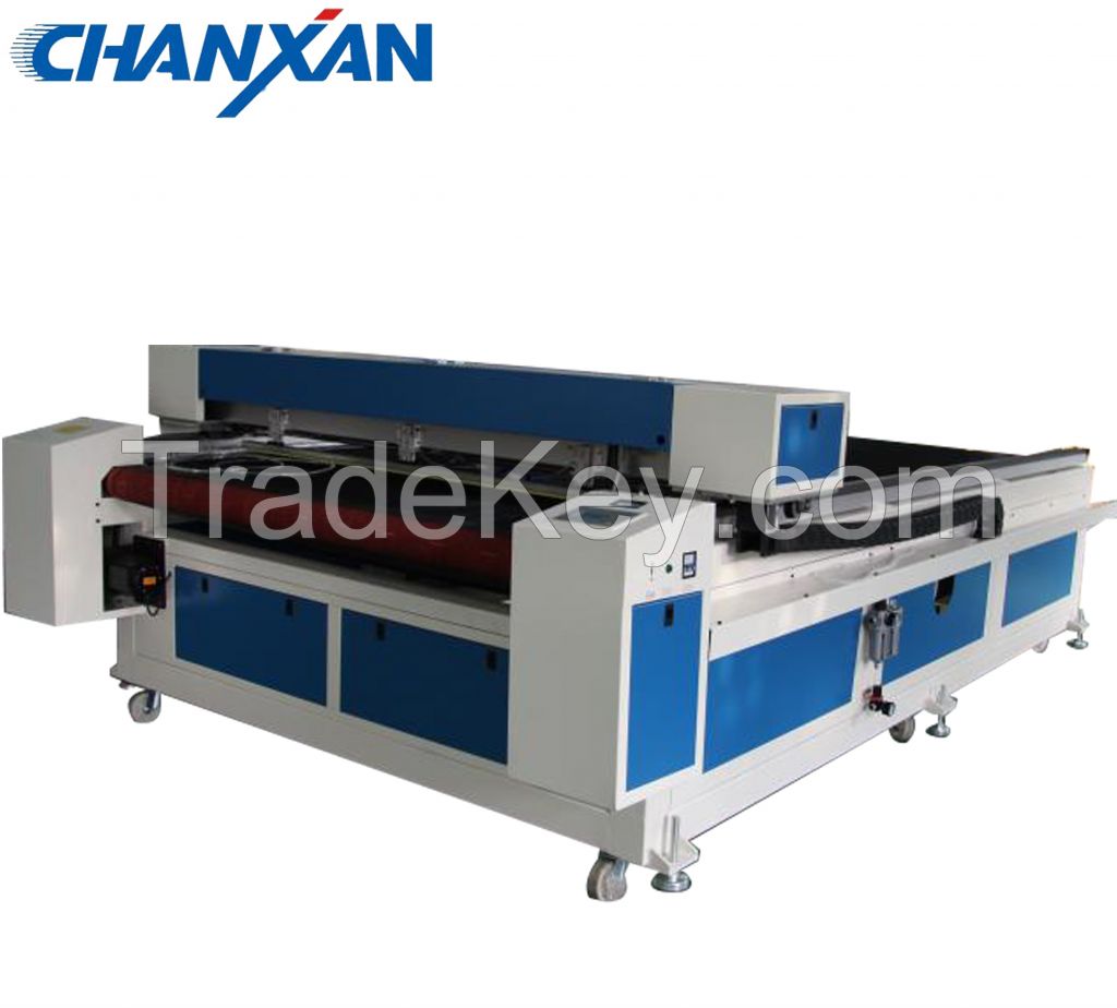 CCD camera auto garment lazer cutter 130w 150w co2 fabric pattern laser cutting machine price