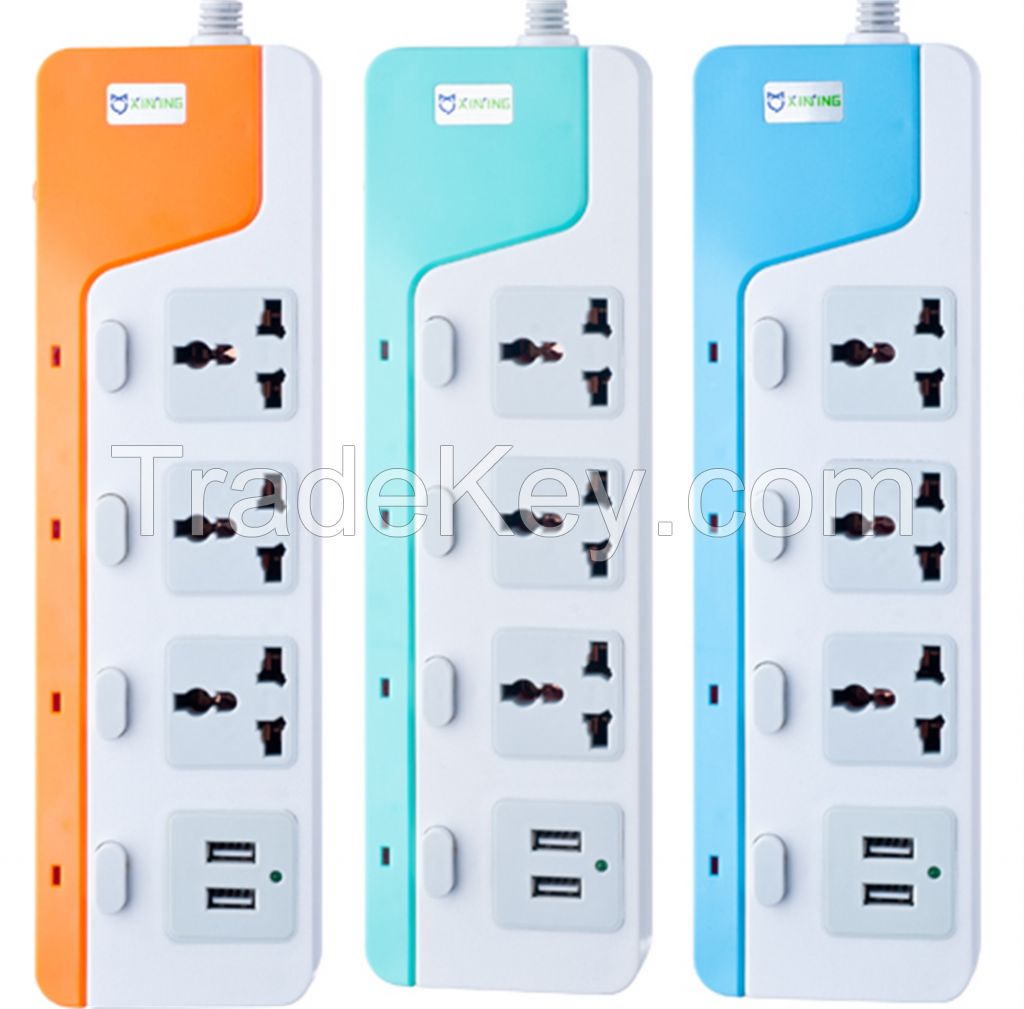 Extension Socket Power Strip 3 Socket With 2 USB Power Board