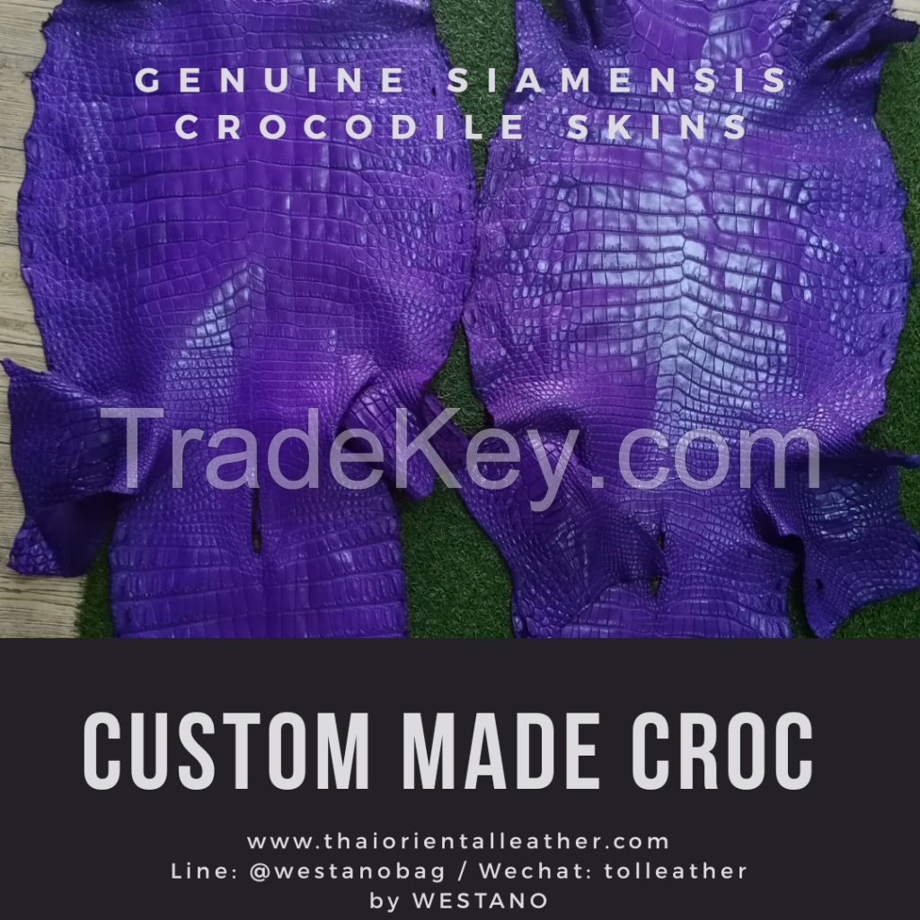 Genuine Alligator/Crocodile Leather Skins, Raw Crocodile Leather. Siamensis Crocodile Leathers Wholesale Factory Thailand