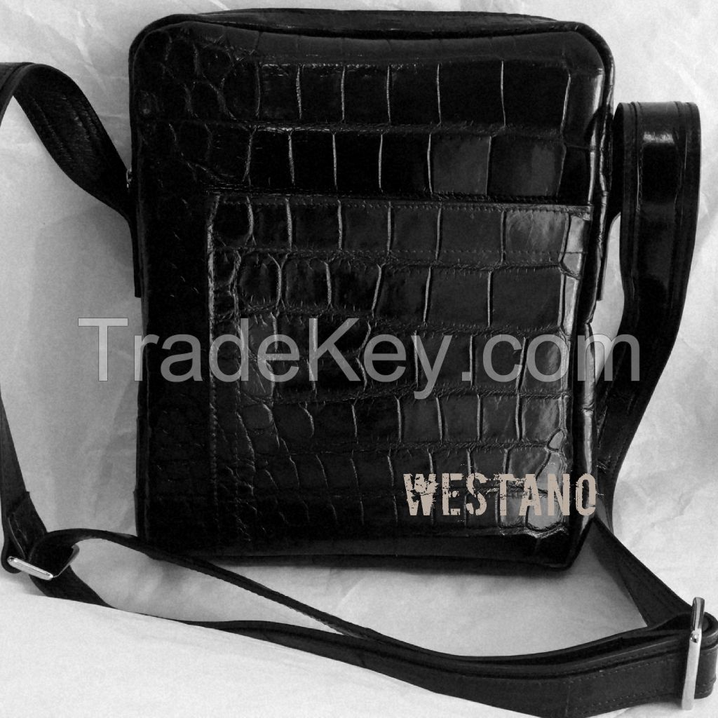 Genuine Alligator/Crocodile Leather Messenger Bag/Shoulder Bag, Cross Bag Siamensis Crocodile Leathers Wholesale Factory