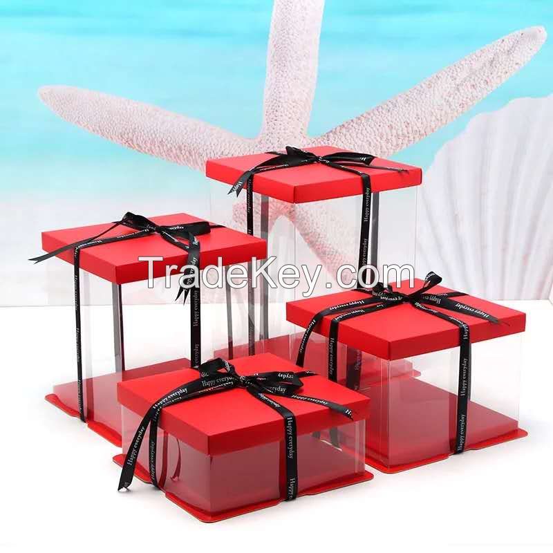 New design hot sale plastic cake box