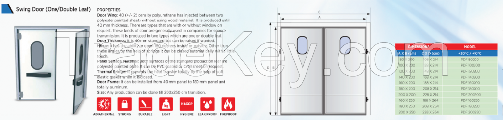 Profdoor Cold room doors. (Swing door)