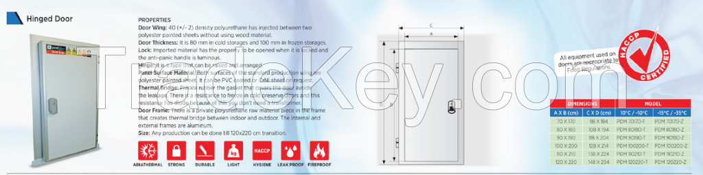 Cold Room Doors (Hinged door)