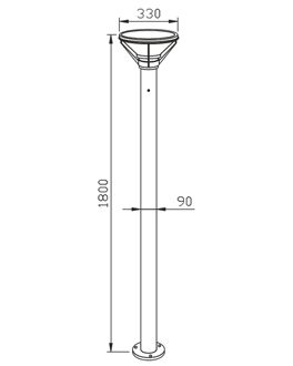 3m Outdoor LED Solar Garden Light with Lithium Battery