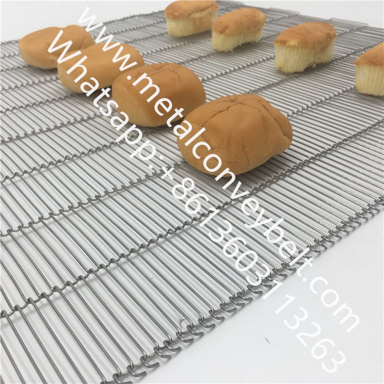 Food grade 304 stainless steel flat flex wire mesh conveyor belt for cooling