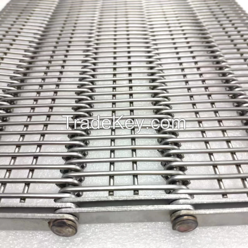 High Temperature Resistant Stainless Steel Wire Mesh Eye Link Conveyor Belt For Food Drying Freezing