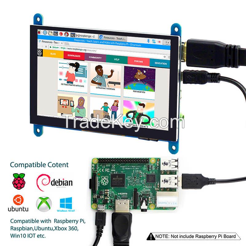 5 inch 800Ã480 Capacitive or resistive Touch Screen HDMI LCD Display for Raspberry Pi 2 3 B+