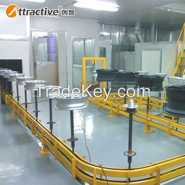 Attractivechina Automatic Paint Line Car Alloy Wheel Painting Line Powder Coating Line Conveyor System