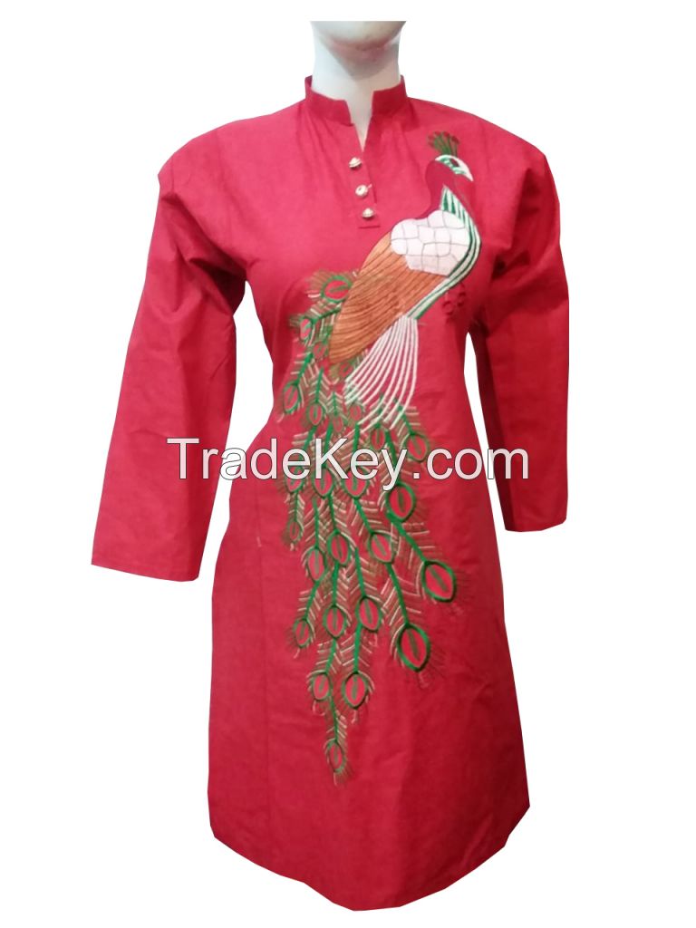 Embroidered Cotton Kurti / Shirts / Top For Women/Ladies