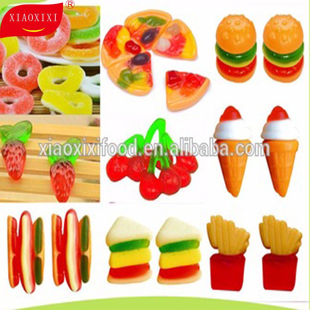 Chinese Candy Manufacturer 10g Hamburger Shape Gummy Candy Jelly Gummy Candy With Halal Certificate