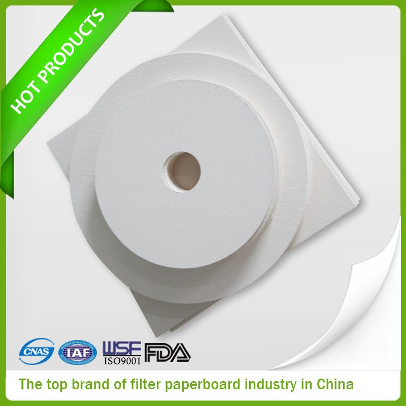 High viscosity liquid filter paperboard support filter sheet used with