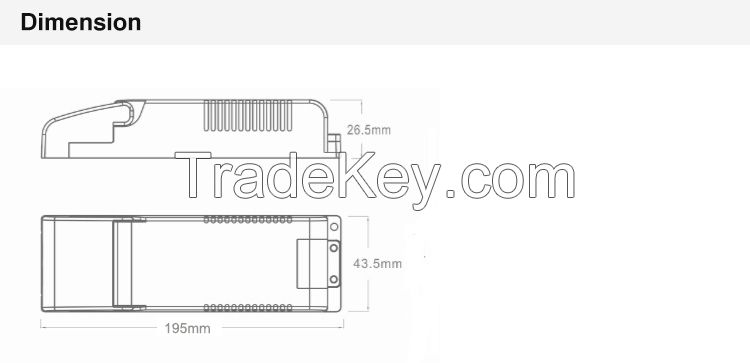 20W-120W IP67 Triac LED Dimmable Driver Constant Voltage 12V 24V for LED Strip