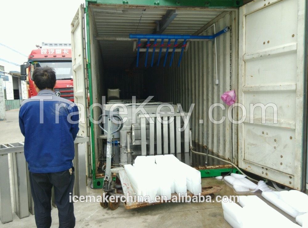 Containerized ice block making machine mobile ice plant