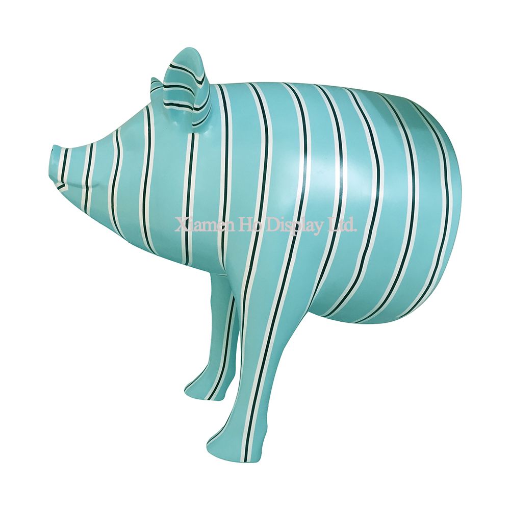 Ho Display Fiberglass Triple Stripes Pig Window Display Props Supplier China Visual Merchandising Display