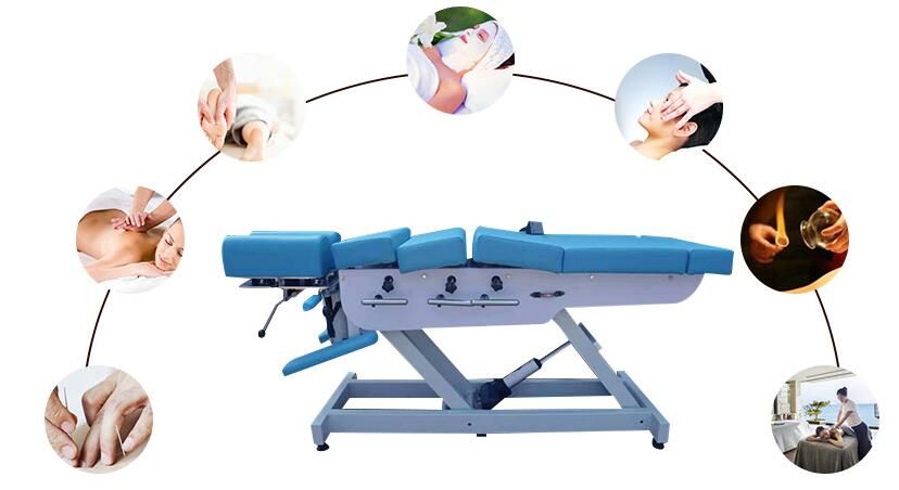 manually controled  physiotherapy table and backbone massage table