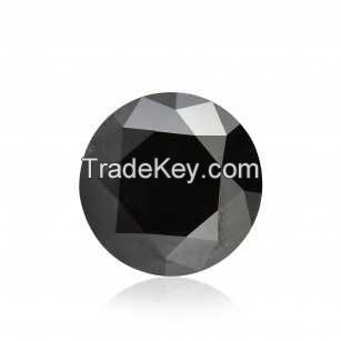 natural polished round brilliant cut black diamonds