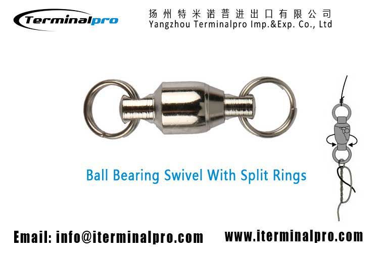 ball bearing swivel with split ring /fishing swivel snap/terminal tackle/fishing tackle