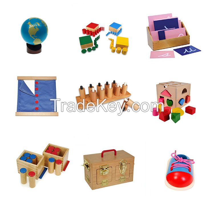 School Wooden Educational Montessori Materials learning center Kids Christmas Montessori Toys