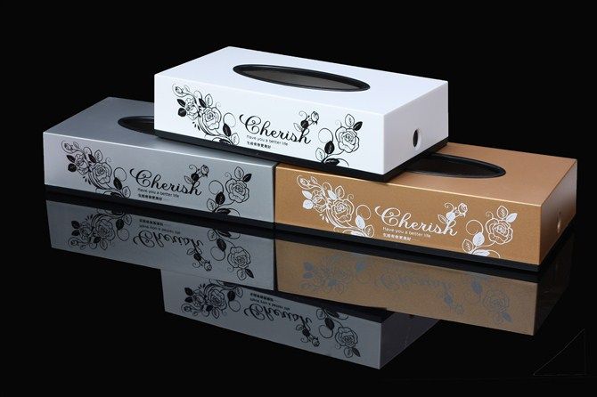 Plastic printing rectangular tissue box suitable for home and restaruant