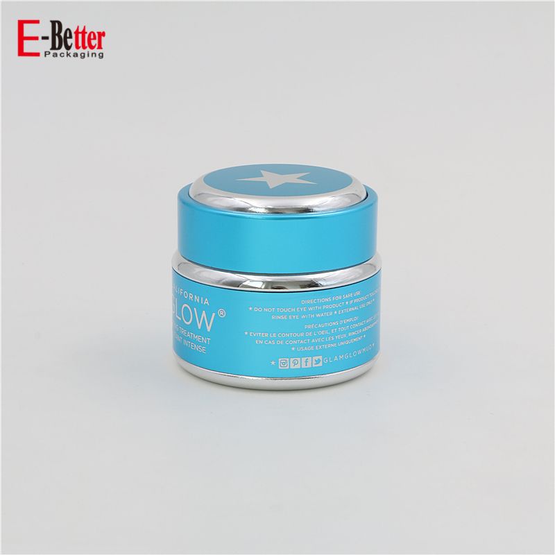 high quality printed gold aluminum cosmetic jar 50g