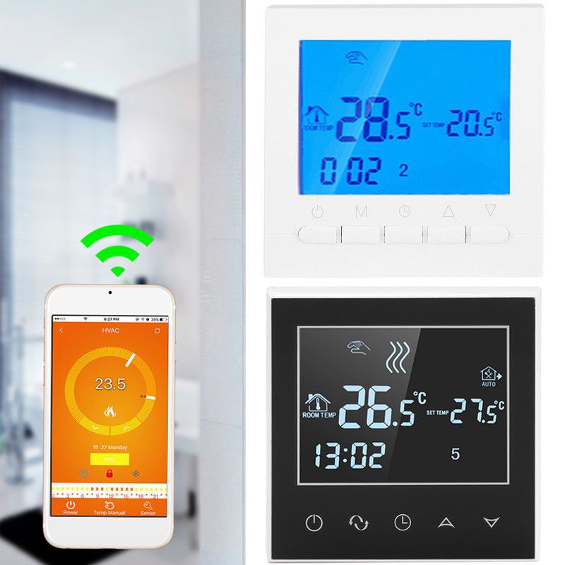 New Programmable Wifi Wireless Digital Thermostat LCD Touch Screen App