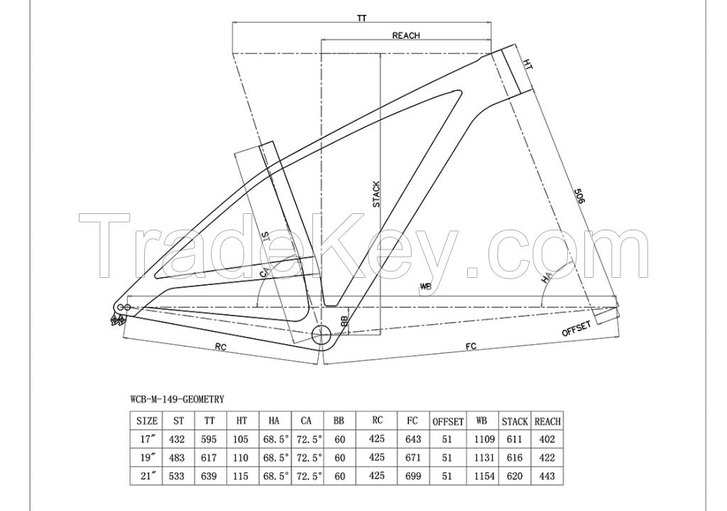 Hot selling carbon MTB frame 650B+/29ER/29ER Carbon mountain bike Frame