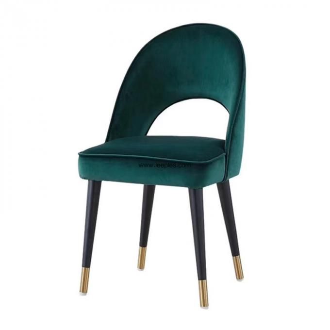 Restaurant furniture round back design wooden leg and upholstery chair dressing velvet chair