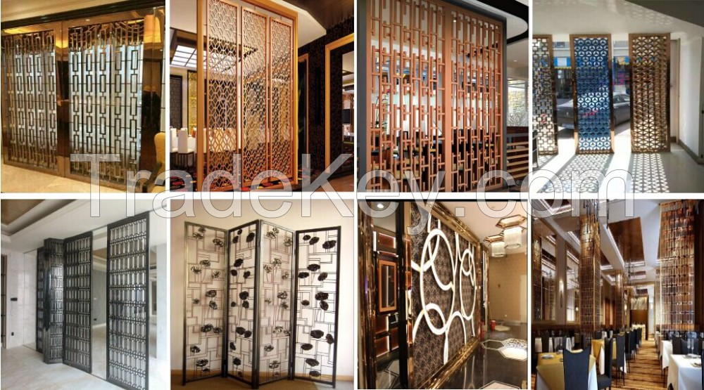 Â stainless steel screen partition, stainless steel hotel products, stainless steel decorative trims, custom processing stainless steel products and so on