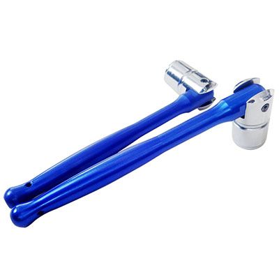 Blue Anodised Poka Handle Bi-Hex Spanner