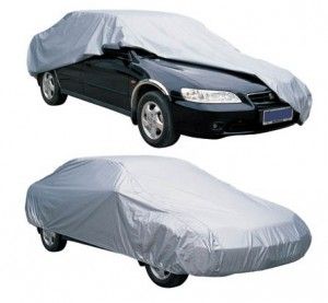 Outdoor Dustproof UV Resistant 190T Polyester Silver Coated Car Cover