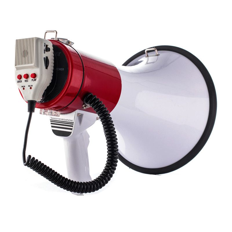 50W powerful megaphone with siren recording handheld microphone