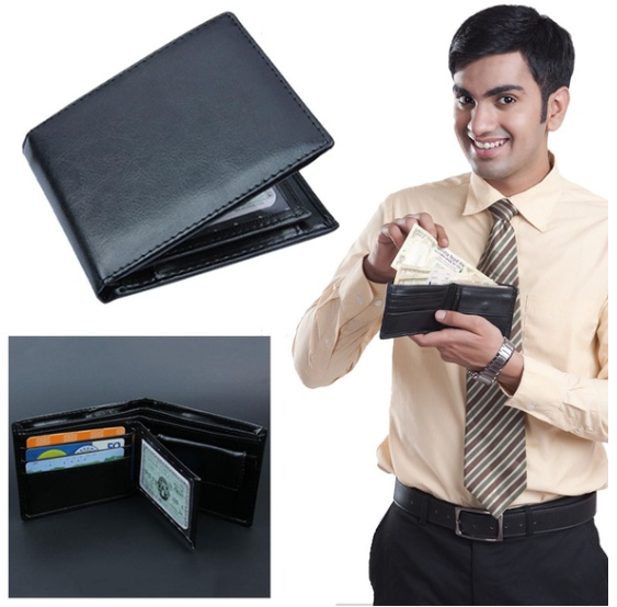 Men Wallets Genuine Leather Short Wallet Male Business Purse Card Holder Large Capacity