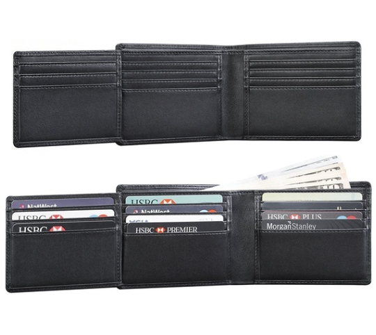 Genuine Leather Wallets For Men  Es Rfid Blocking Wallet With Id Window Flap  Large Capacity Wallet