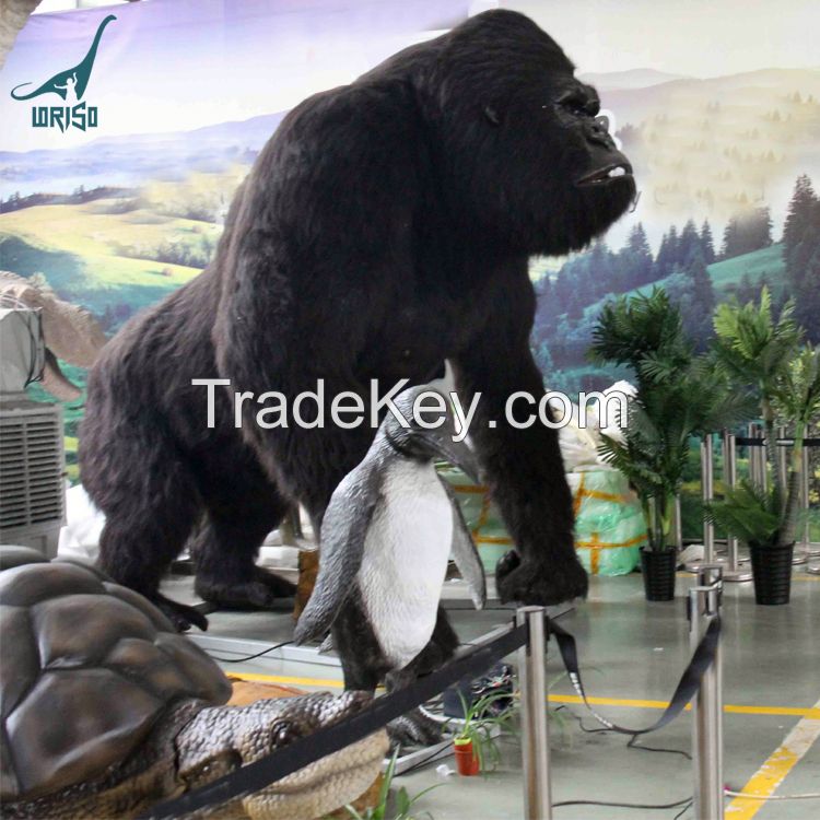 Life size artificial animatronic animal electronic gorilla for amusement park