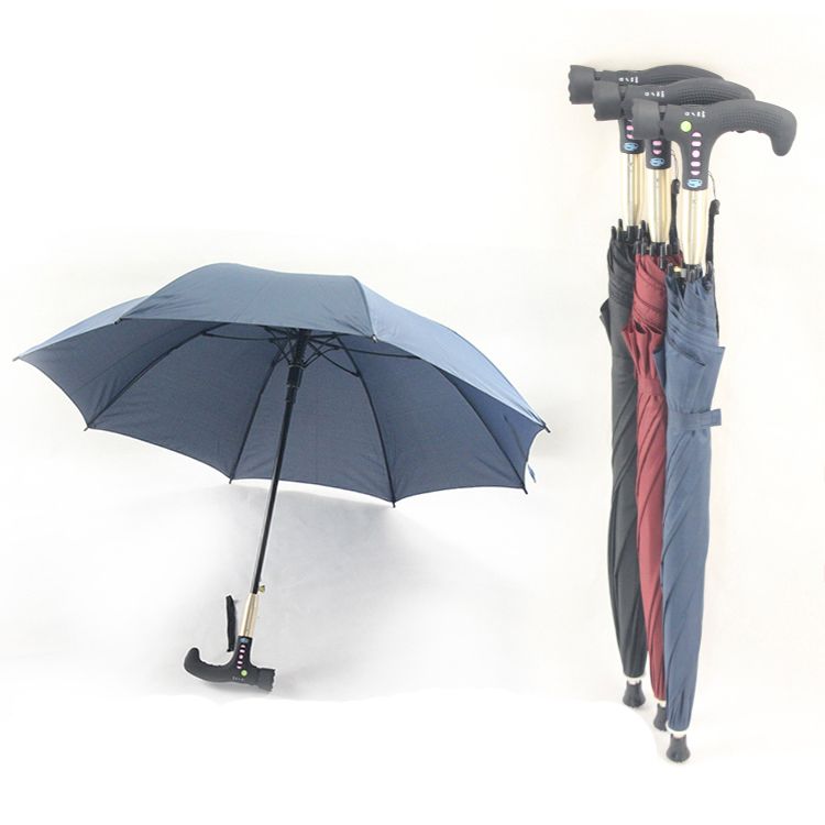 SOS walking cane with Umbrella SOS Torch FM Bluetooth MP3 player