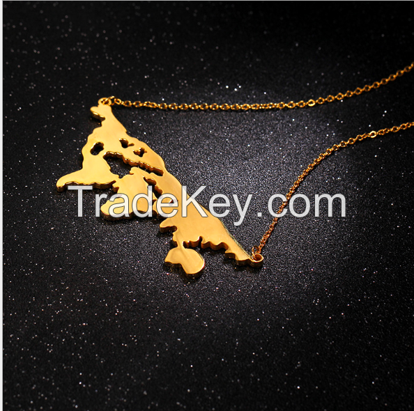 World Map Necklace