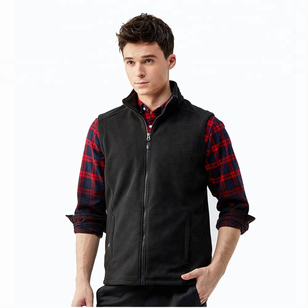 New Zipper Up Mens Sleeveless Warm Vest 320gsm Fleece Vest