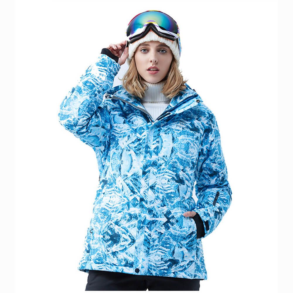 Women&#039;s Outdoor Clothing Polyester Printing Breathable Ski Jacket